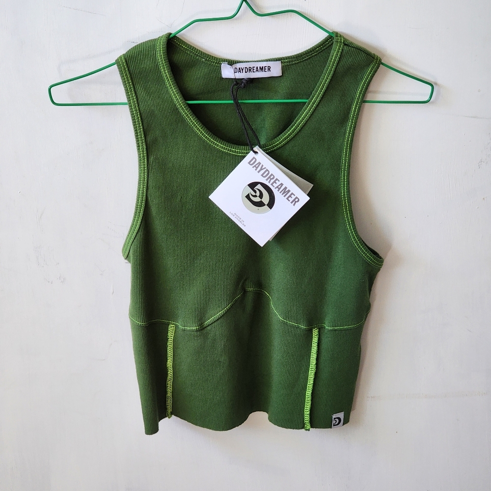Daydreamer NWT green ribbed crop top tank